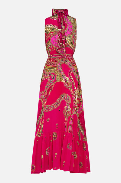 Camilla - Kissed By A Cobra Necktie Dress with Elasticated Waist