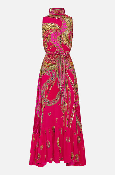 Camilla - Kissed By A Cobra Necktie Dress with Elasticated Waist