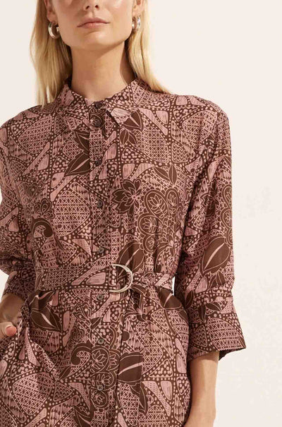 zoe kratzmann - pinpoint dress in cacao batik