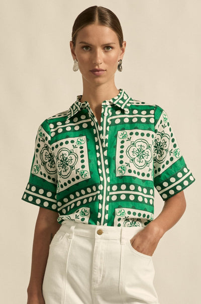 zoe kratzmann - pixel top in parrot scarf