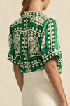 zoe kratzmann - pixel top in parrot scarf