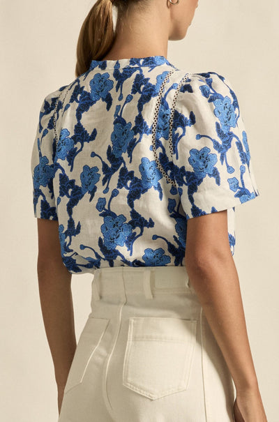 zoe kratzmann - recollect top in azure bouquet