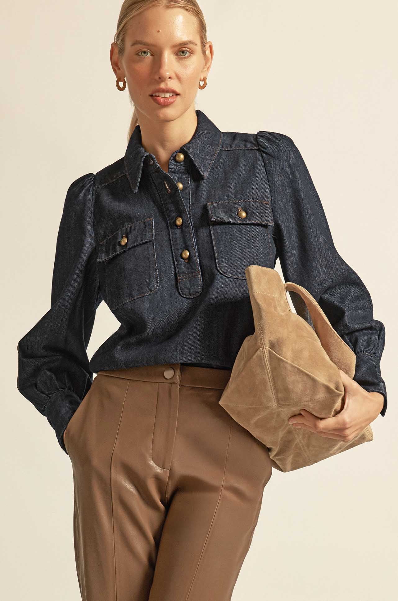 Zoe Kratzmann - resonate top in dark denim