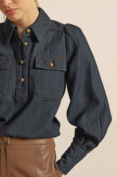 Zoe Kratzmann - resonate top in dark denim