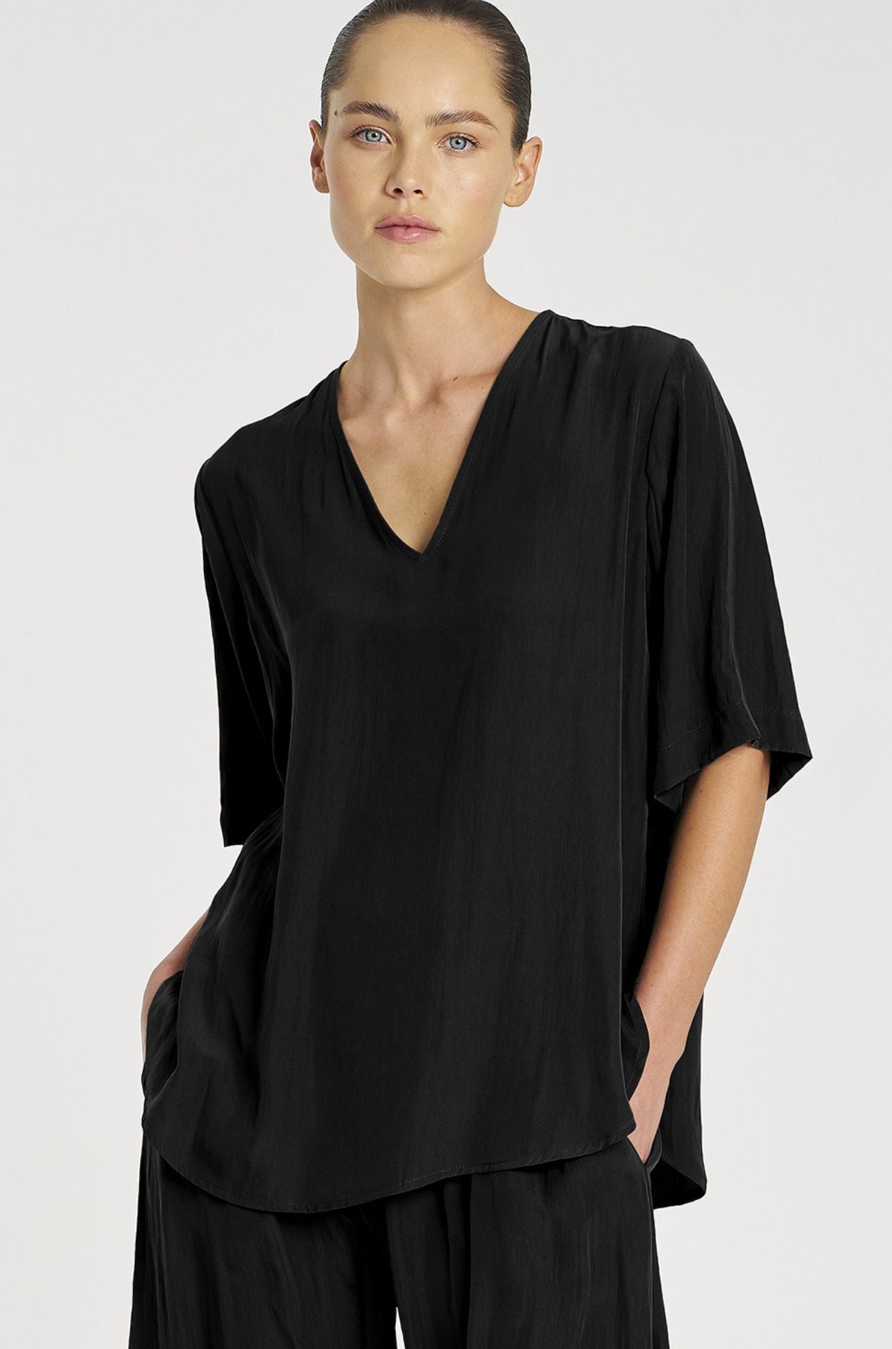 Mela Purdie - Swish Plaza Top in Black