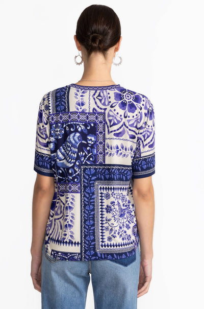 Johnny Was - The Janie Favorite Oversized Cropped Tee in Starling