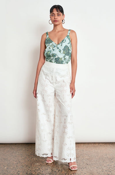 Zoe Kratzmann - tidal top in fern paisley