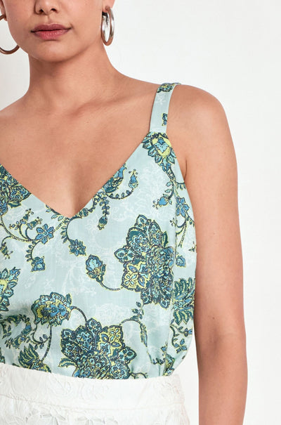 Zoe Kratzmann - tidal top in fern paisley