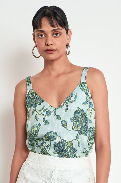 Zoe Kratzmann - tidal top in fern paisley
