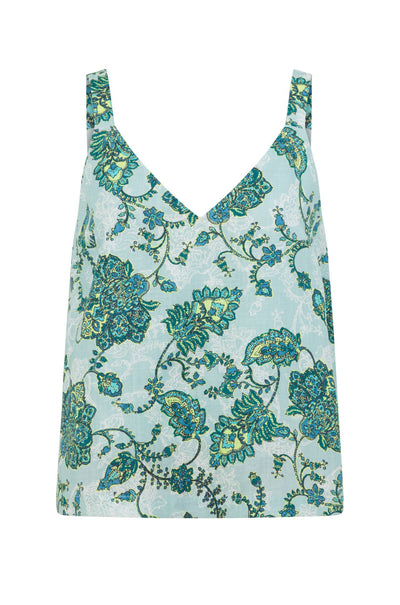 Zoe Kratzmann - tidal top in fern paisley