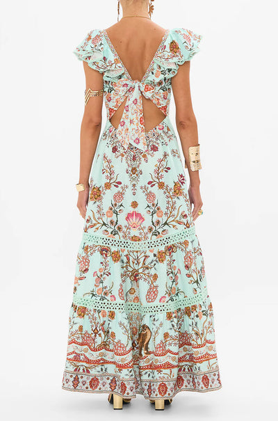Camilla - Weaving Worlds Tiered Dress With Neck Frill