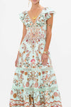 Camilla - Weaving Worlds Tiered Dress With Neck Frill