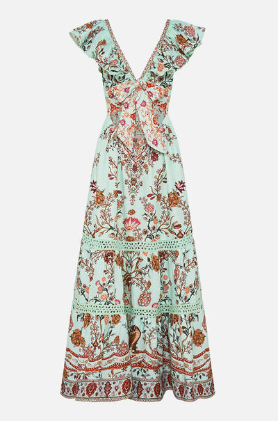 Camilla - Weaving Worlds Tiered Dress With Neck Frill