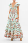 Camilla - Weaving Worlds Tiered Dress With Neck Frill