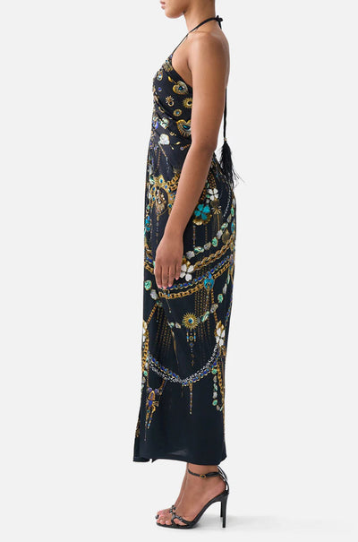 Camilla - Amulets & Alchemy V Neck Gathered Jersey Dress