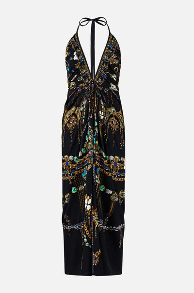 Camilla - Amulets & Alchemy V Neck Gathered Jersey Dress