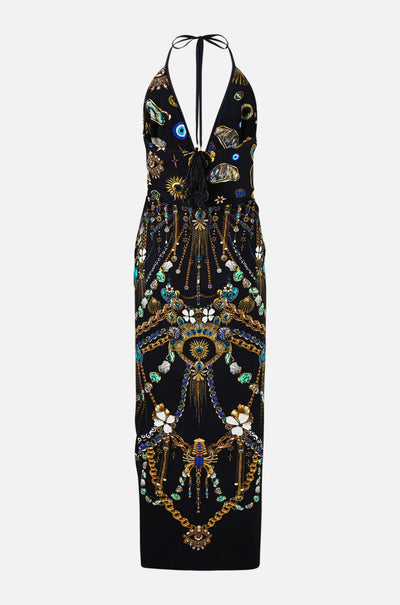 Camilla - Amulets & Alchemy V Neck Gathered Jersey Dress