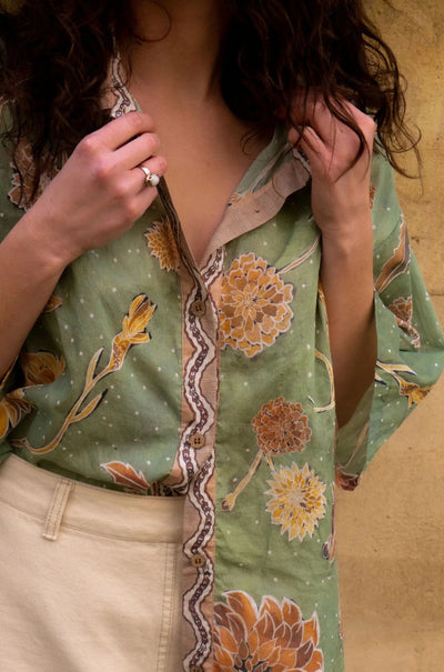 Wandering Folk - Dahlia Shirt in Moss