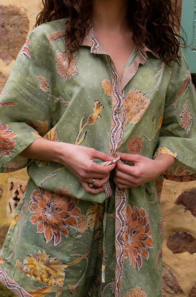 Wandering Folk - Dahlia Shirt in Moss