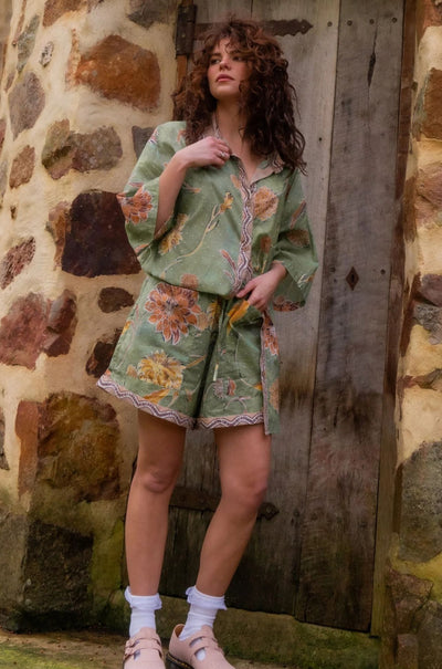 Wandering Folk - Dahlia Shirt in Moss