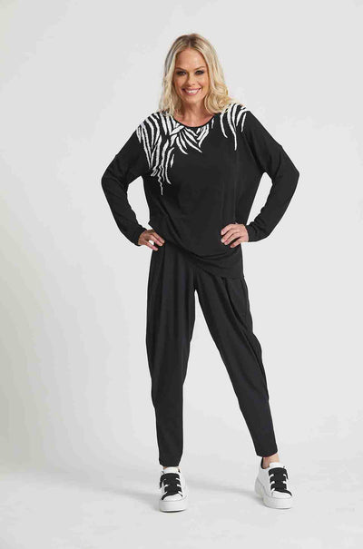 Paula Ryan - Ankle Pleat Pant in Micro Jersey