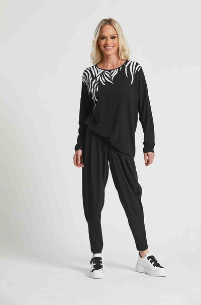 Paula Ryan - Ankle Pleat Pant in Micro Jersey