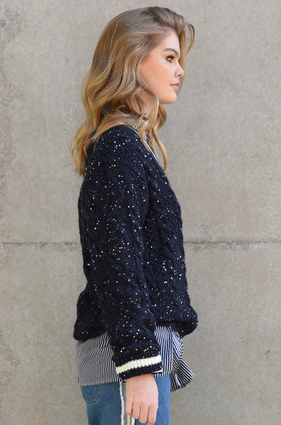 Cooper - Feeling The Sparkle Knit For A Queen Jersey in Navy