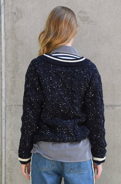 Cooper - Feeling The Sparkle Knit For A Queen Jersey in Navy
