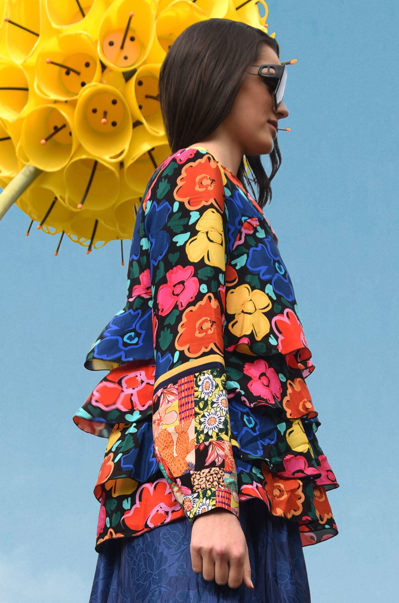 Curate - Once And Floral Lets Flounce Top