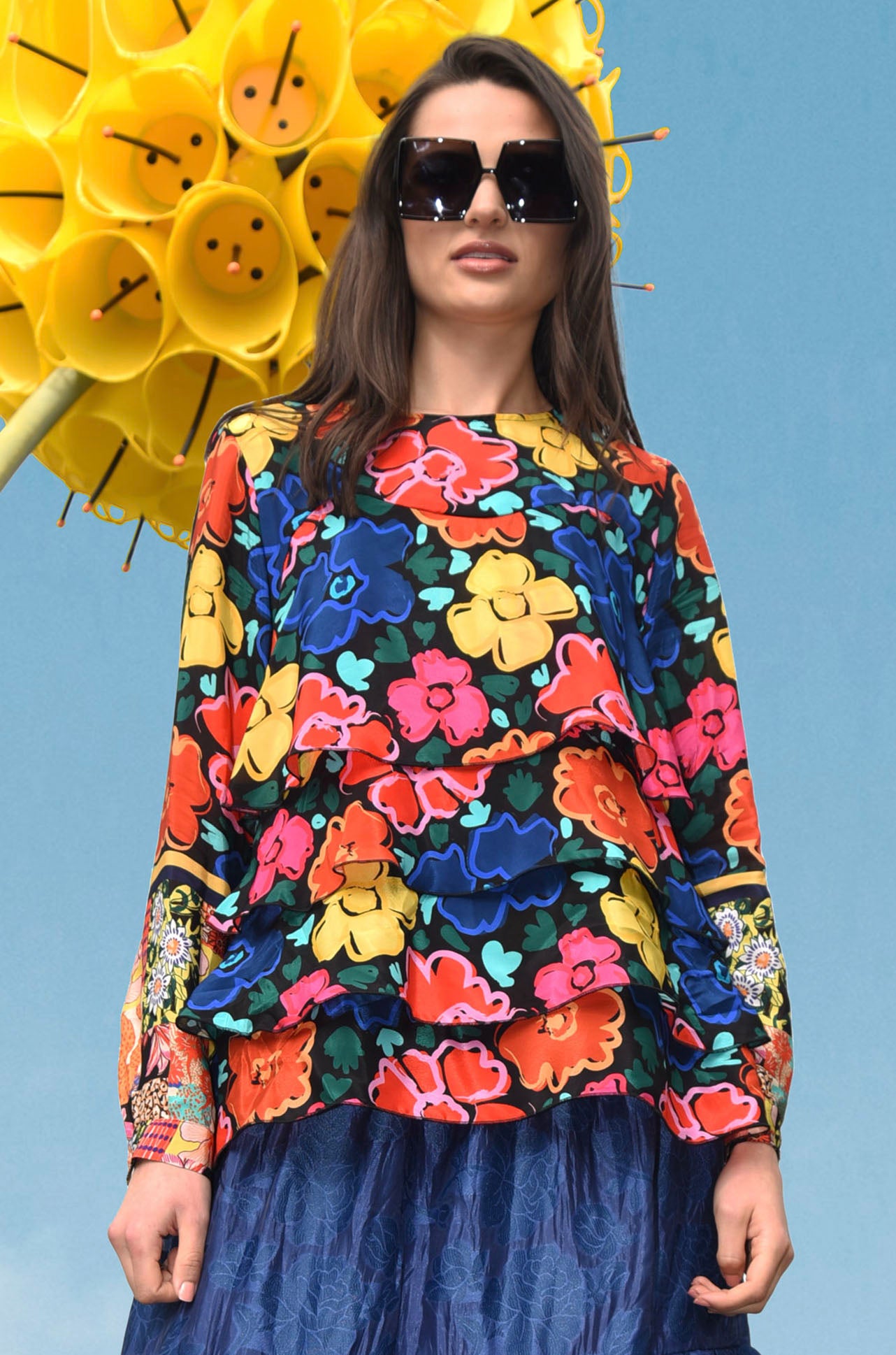 Curate - Once And Floral Lets Flounce Top