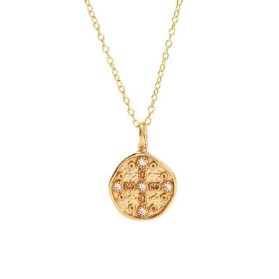 Nicole Fendel - Cross Of The Earth Necklace in Gold