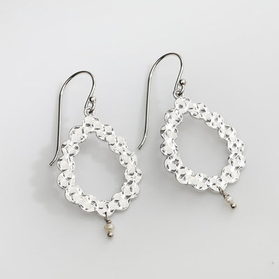 Nicole Fendel - Demi Earrings in Silver & Freshwater Pearl