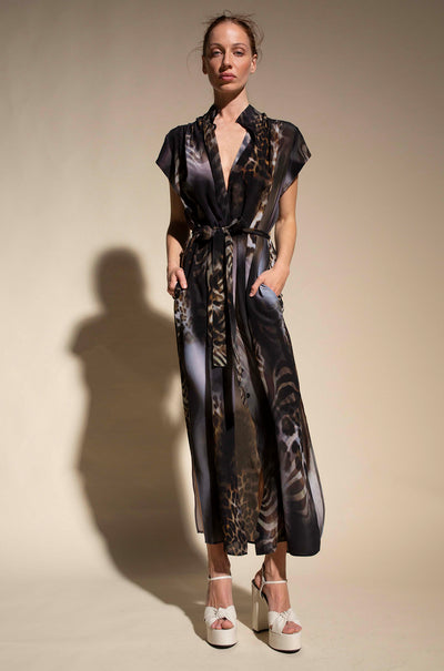 Mela Purdie - SS Soft Dress in Zulu Print Silk