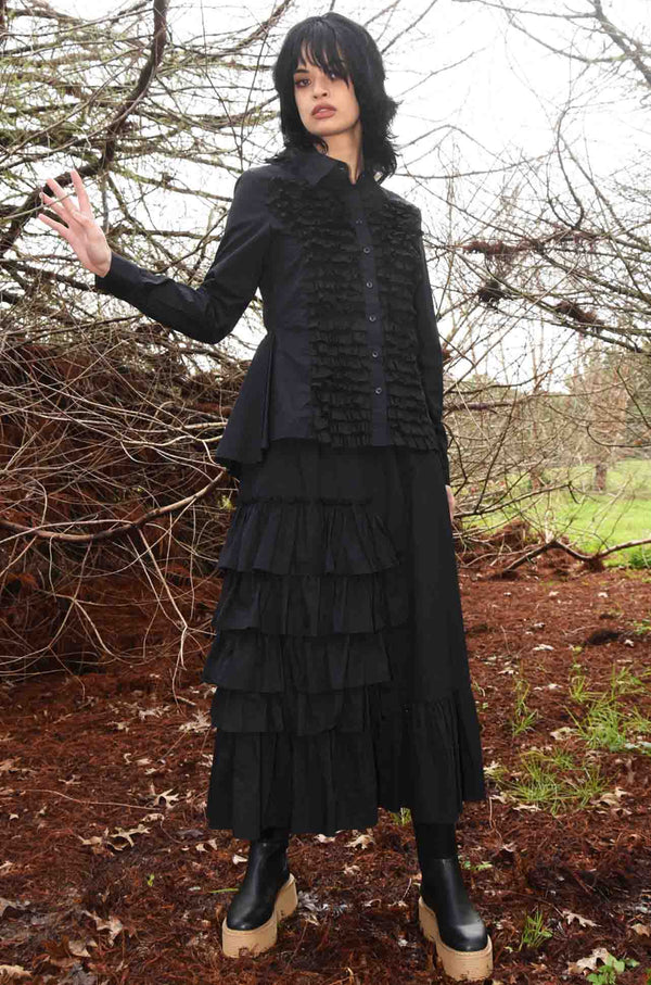 Trelise Cooper Cottons Up Fresh Spin Skirt in Black Zambezee