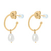 Nicole Fendel - Gia Huggie Earrings in Gold & Freshwater Pearl