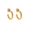 Nicole Fendel - Golden Braided Huggie Earrings