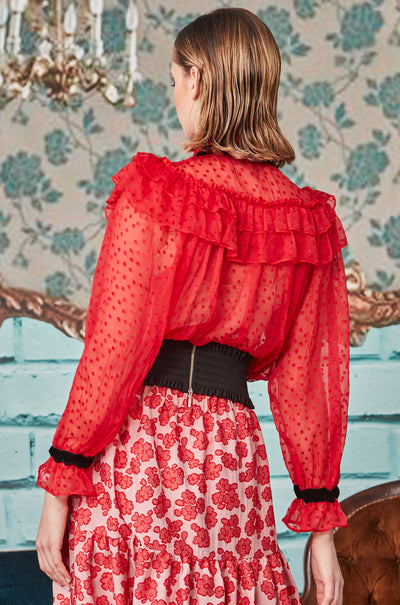 Trelise Cooper - Red-y To Rock He Frills Me Blouse