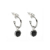 Nicole Fendel - Honor Huggie Earrings in Onyx & Silver