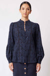 Once Was - Hutton Cotton Broderie Lace Insert Blouse