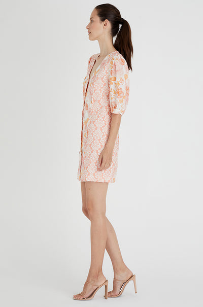 We Are Kindred - Lucia Puff Sleeve Button Through Mini Dress