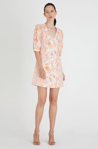 We Are Kindred - Lucia Puff Sleeve Button Through Mini Dress