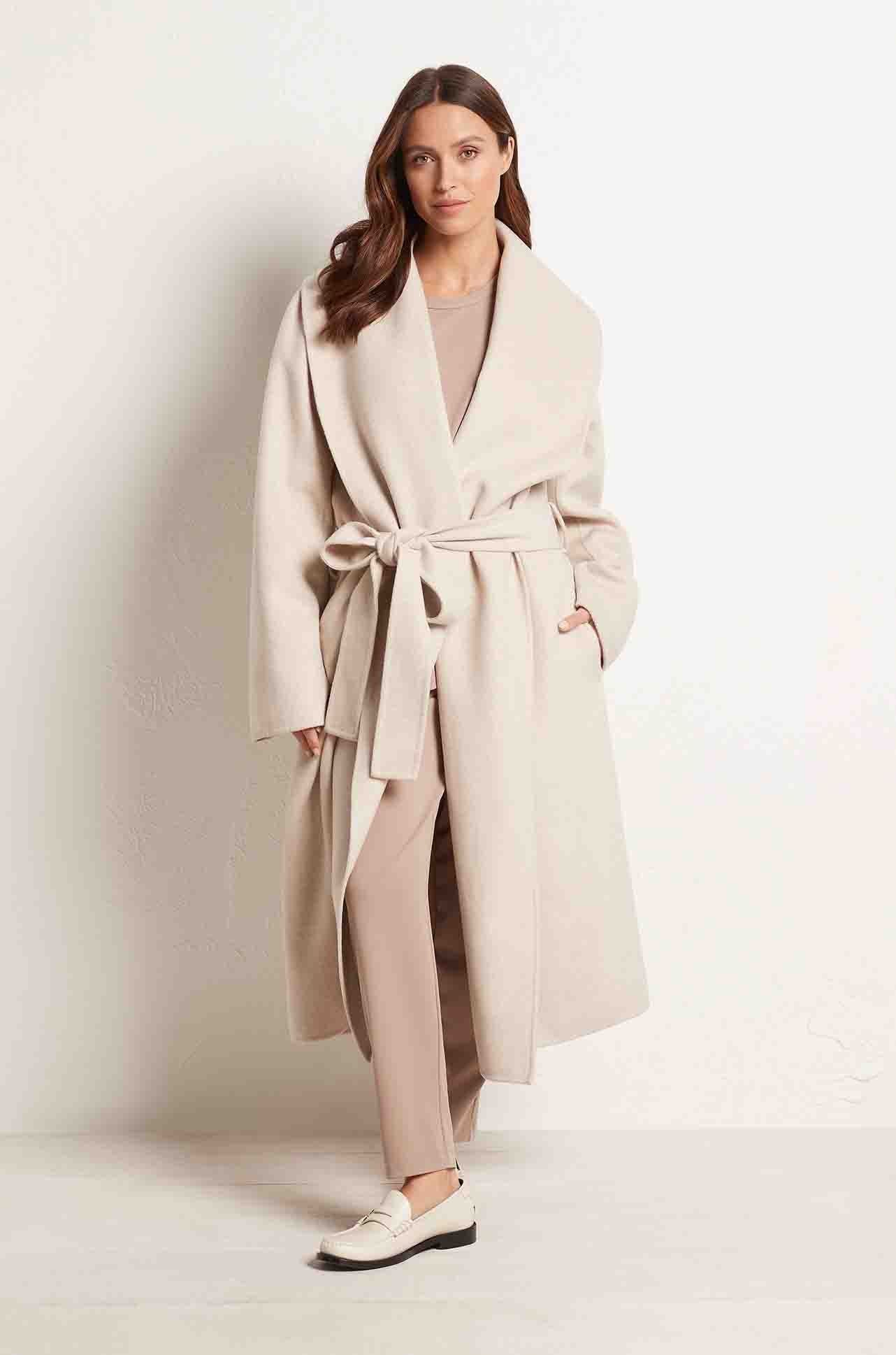 Mela Purdie - Long Shawl Coat in Cashmere Felt - Zambezee