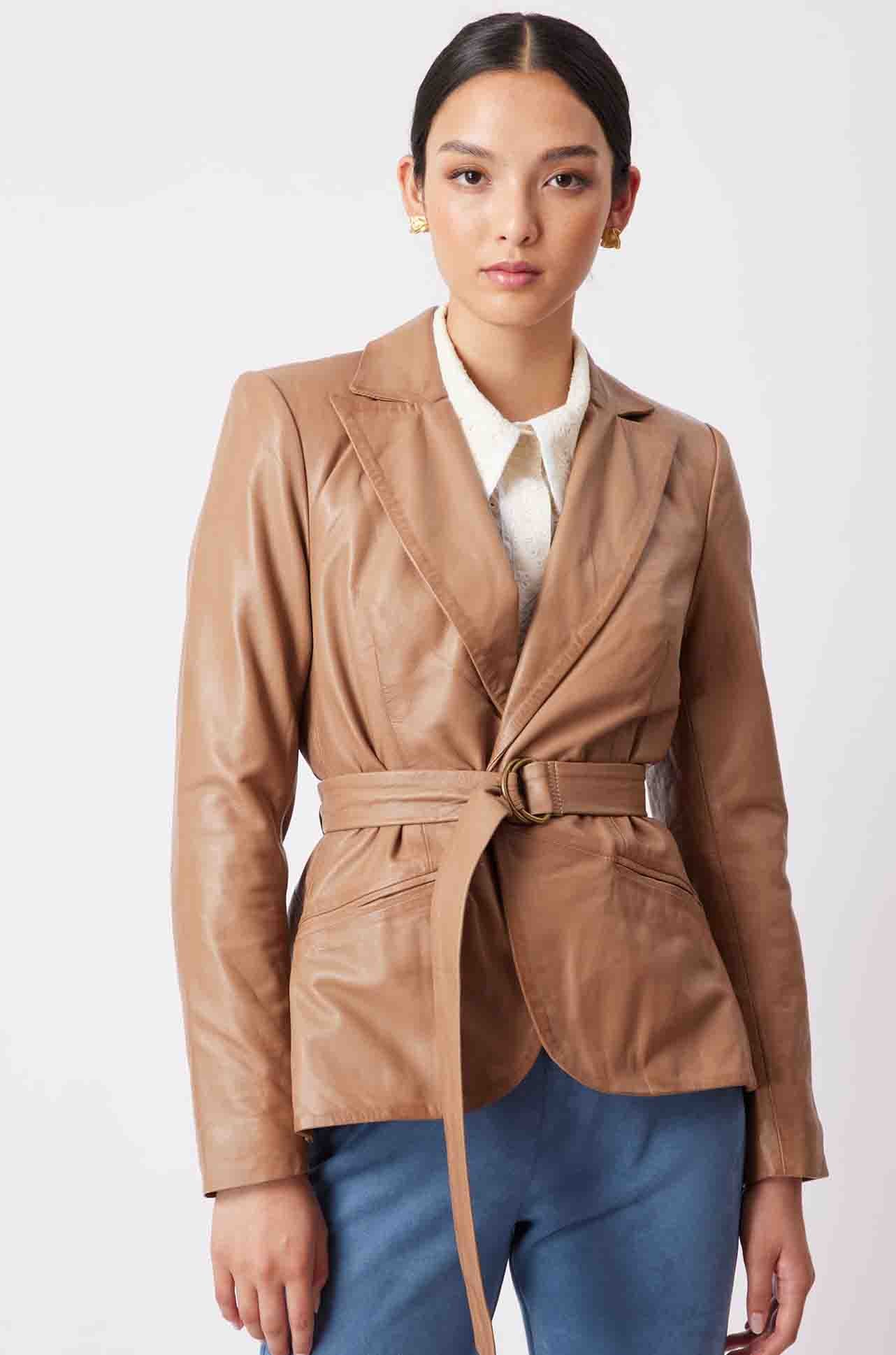 Leather sales peplum blazer