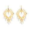Nicole Fendel - Moroccan Leaf Earrings in Gold & Moonstone