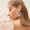 Nicole Fendel - Moroccan Leaf Earrings in Silver & Moonstone