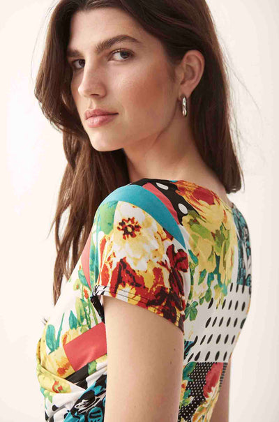 Joseph Ribkoff - Multi Print Cross-Over Dress