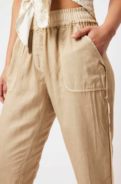 Once Was - Jolie Raw Edge Jogger in Sand