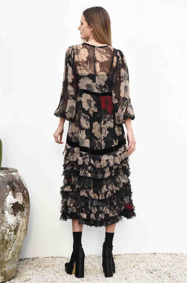 Trelise Cooper Midnight Magnolia Out Frill Dawn Dress Zambezee