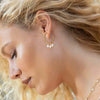 Nicole Fendel - Peace Freshwater Pearl Hoop Earrings in Gold