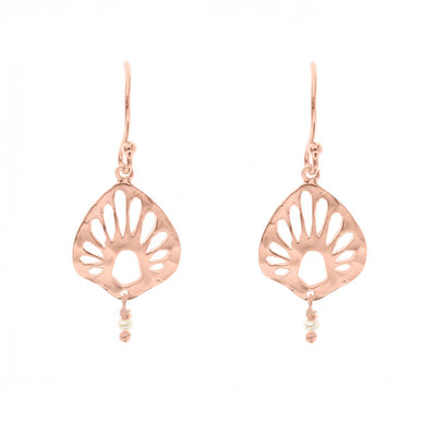 Nicole Fendel - Rashida Small Earrings in Rose Gold & Freshwater Pearl